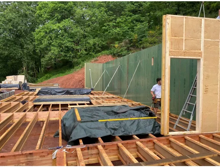 Photo: Maison ossature bois sur accès difficile - Comparin