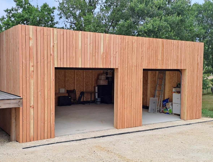 Photo: Chantier extension garage en ossature bois - Comparin