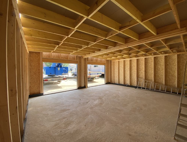 Photo: Chantier extension garage en ossature bois - Comparin