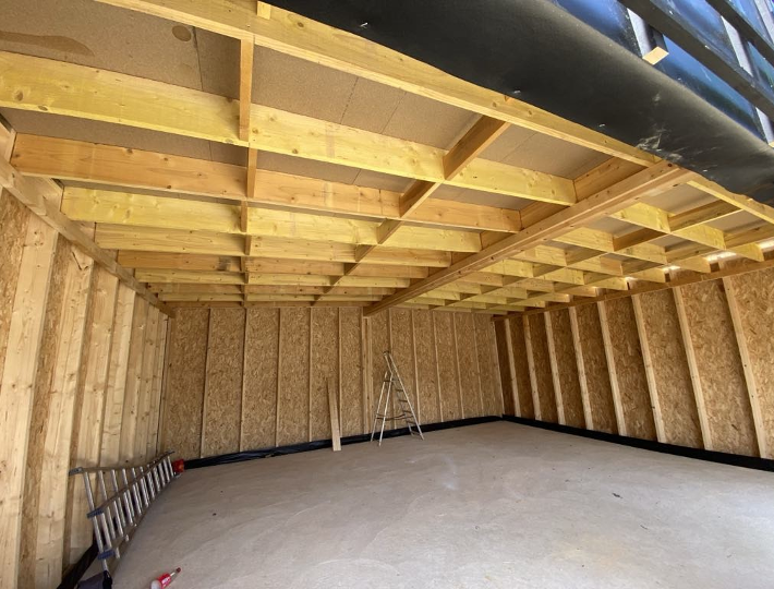 Photo: Chantier extension garage en ossature bois - Comparin