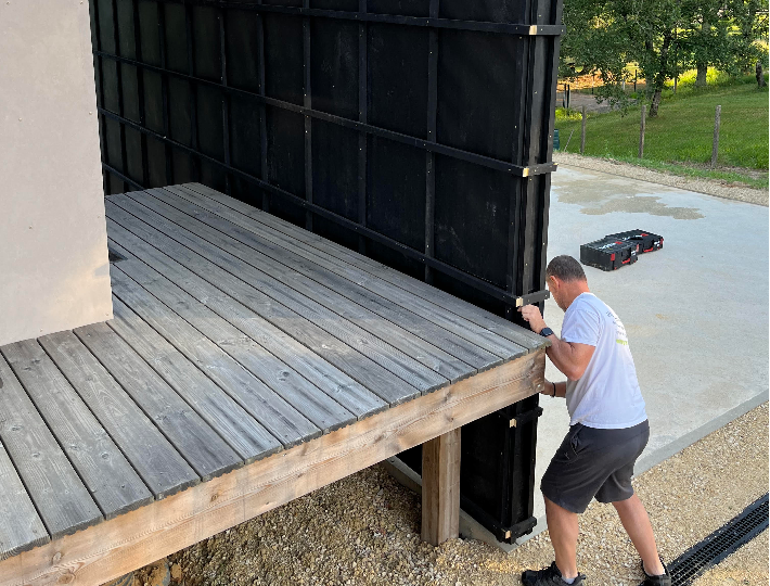 Photo: Chantier extension garage en ossature bois - Comparin