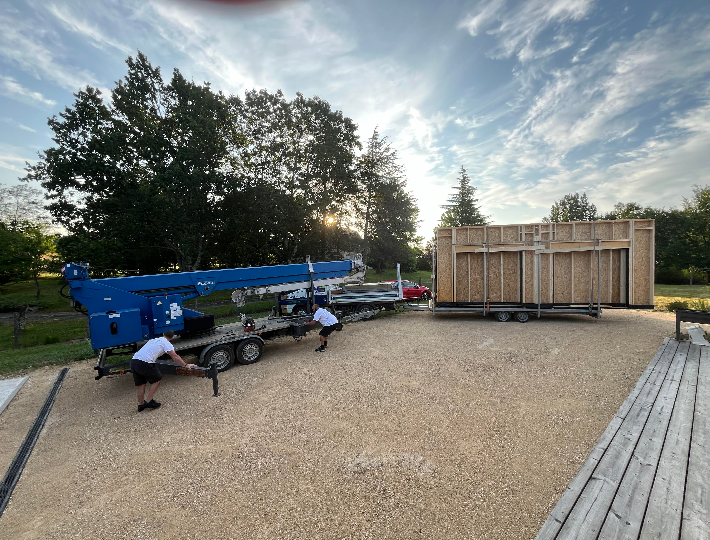 Photo: Chantier extension garage en ossature bois - Comparin