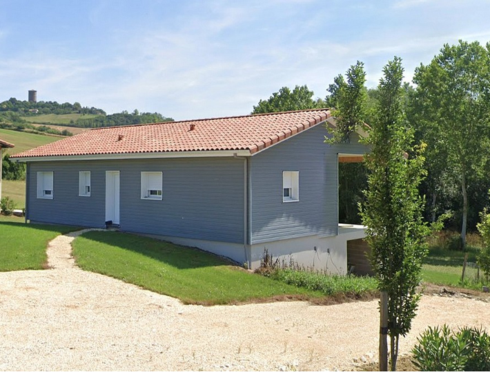 Photo: Chantier maison ossature bois de plain pied - Comparin