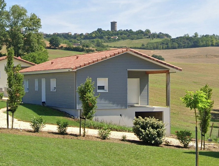 Photo: Chantier maison ossature bois de plain pied - Comparin